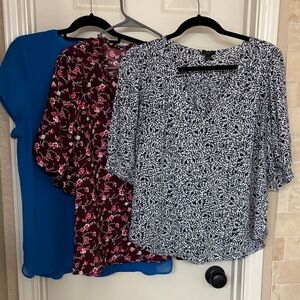 3 Ann Taylor Blouses size Large
